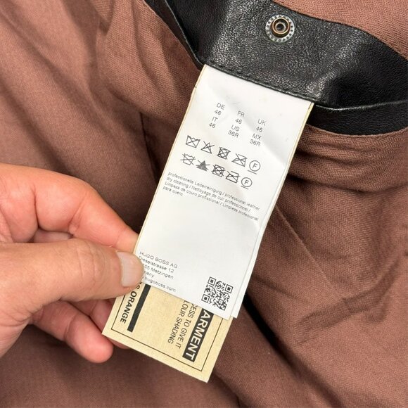 Hugo Boss Lamb Leather Jacket Motorcycle GR-Joetze Black Small - Picture 12 of 16